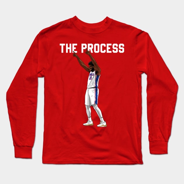 Joel Embiid Long Sleeve T-Shirt by origin illustrations